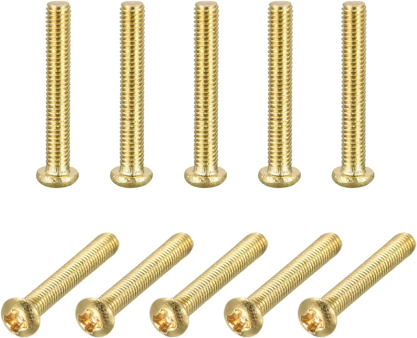 پیچ ​​ماشینی برنجی uxcell، پیچ ​​و مهره های سر گرد فیلیپس M3x20mm برای مبلمان، تجهیزات اداری، لوازم الکترونیکی 100 عدد