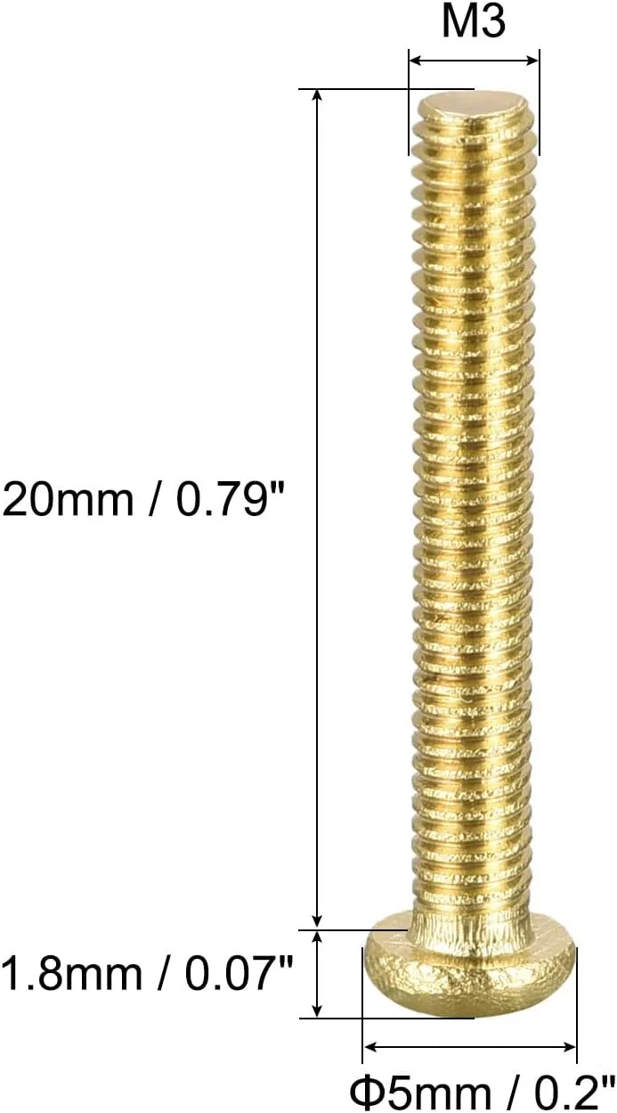 پیچ ماشینی برنجی uxcell، پیچ و مهره های سر گرد فیلیپس M3x20mm برای مبلمان، تجهیزات اداری، لوازم الکترونیکی 100 عدد پیچ ماشینی برنجی uxcell، پیچ و مهره های سر گرد فیلیپس M3x20mm برای مبلمان، تجهیزات اداری، لوازم الکترونیکی 100 عدد
