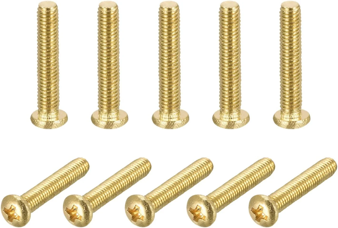 پیچ‌های ماشینی برنجی uxcell، پیچ‌های سر گرد فیلیپس M3x16mm برای مبلمان، تجهیزات اداری، الکترونیک 60 عدد