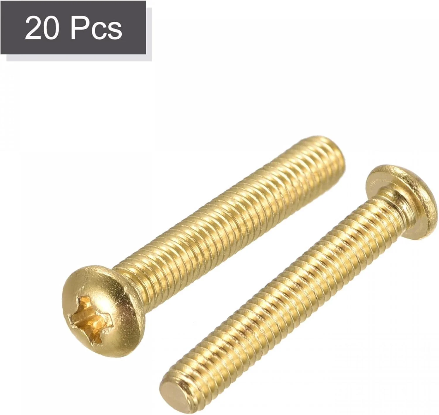پیچهای ماشینی برنجی uxcell، پیچهای سر گرد فیلیپس M4x25mm برای مبلمان، تجهیزات اداری، الکترونیک 20 عدد پیچهای ماشینی برنجی uxcell، پیچهای سر گرد فیلیپس M4x25mm برای مبلمان، تجهیزات اداری، الکترونیک 20 عدد