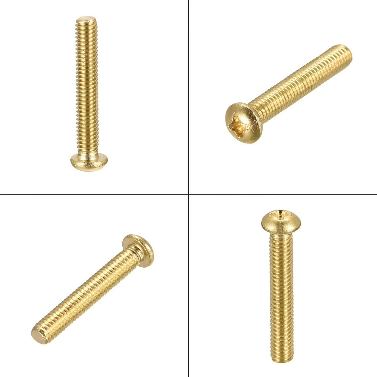 پیچهای ماشینی برنجی uxcell، پیچهای سر گرد فیلیپس M4x25mm برای مبلمان، تجهیزات اداری، الکترونیک 20 عدد پیچهای ماشینی برنجی uxcell، پیچهای سر گرد فیلیپس M4x25mm برای مبلمان، تجهیزات اداری، الکترونیک 20 عدد