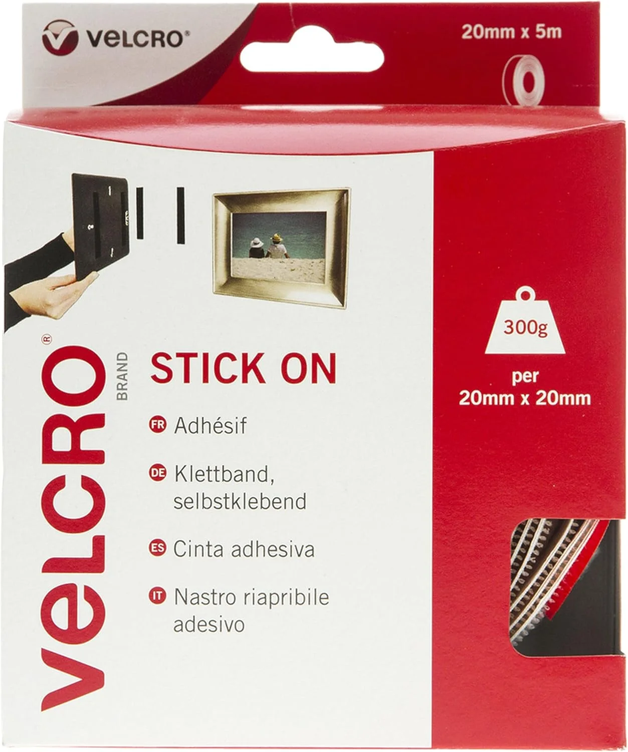 نوار چسبی برند Velcro - 20 میلی متر x 5 متر، سفید