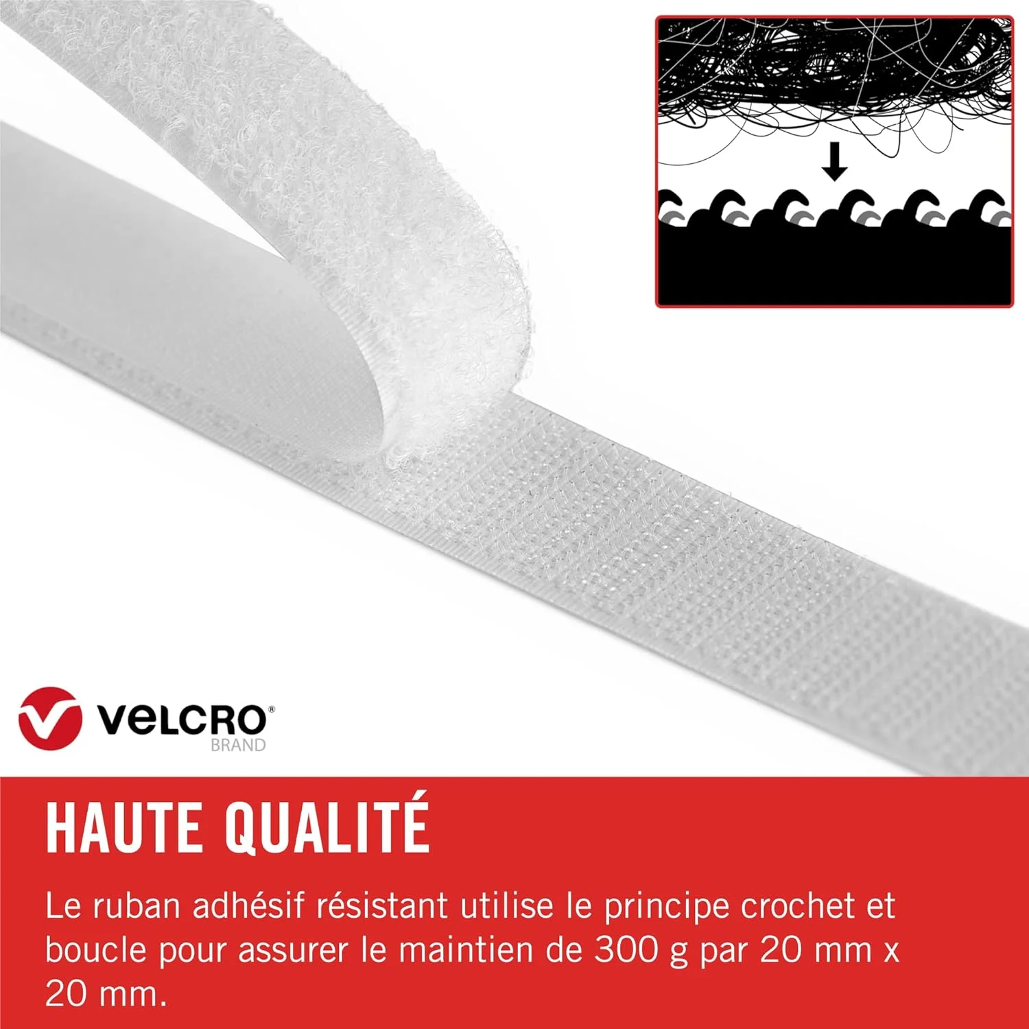نوار چسبی برند Velcro - 20 میلی متر x 5 متر، سفید نوار چسبی برند Velcro - 20 میلی متر x 5 متر، سفید