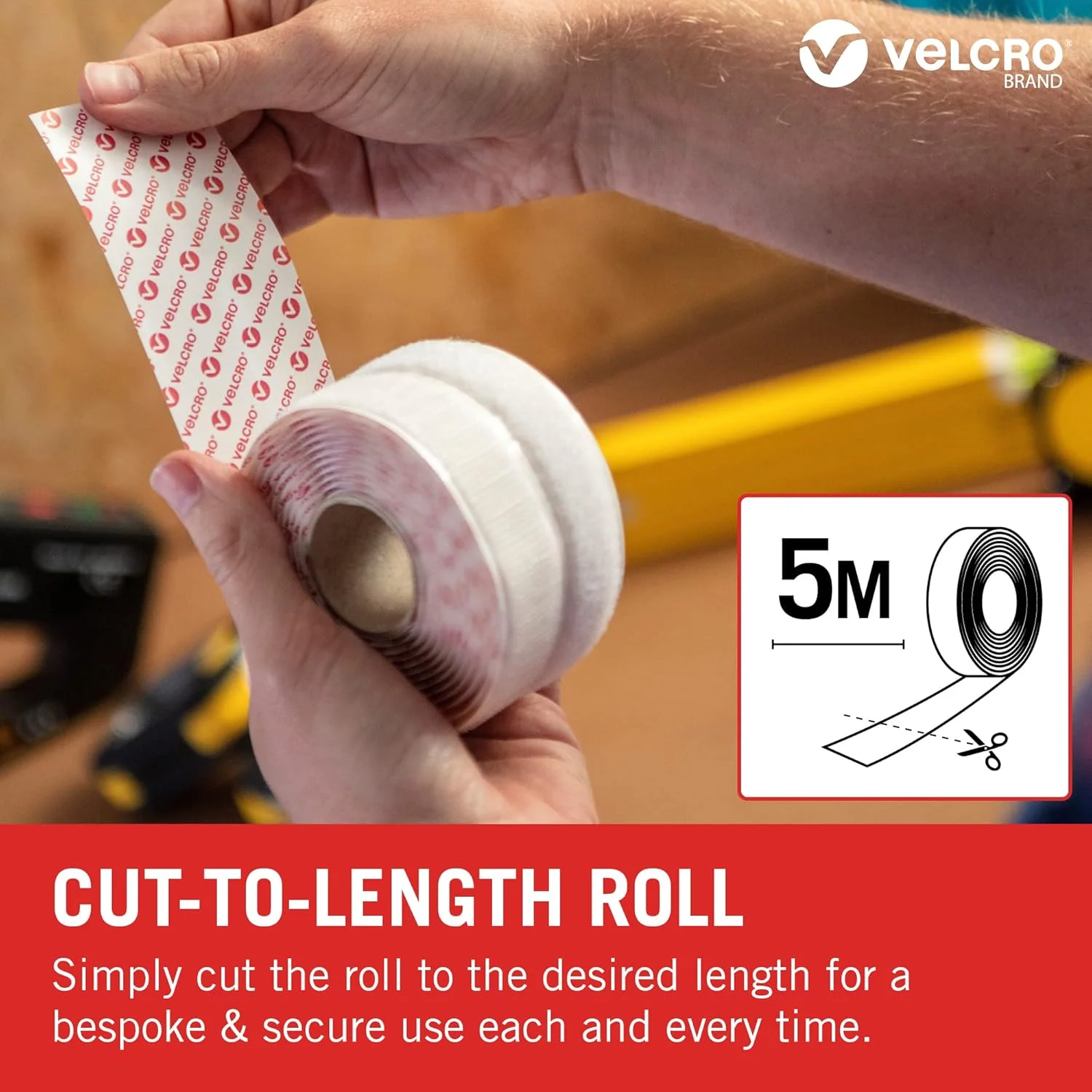 نوار چسبی برند Velcro - 20 میلی متر x 5 متر، سفید نوار چسبی برند Velcro - 20 میلی متر x 5 متر، سفید