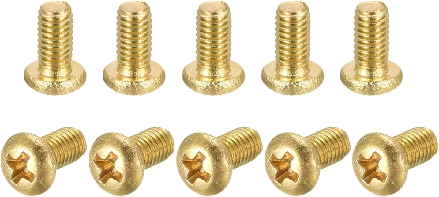 پیچ‌های ماشینی برنجی uxcell، پیچ‌های سر گرد فیلیپس M3x6mm برای مبلمان، تجهیزات اداری، لوازم الکترونیکی 36 عدد