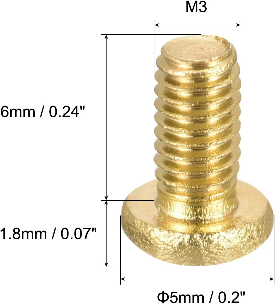 پیچهای ماشینی برنجی uxcell، پیچهای سر گرد فیلیپس M3x6mm برای مبلمان، تجهیزات اداری، لوازم الکترونیکی 36 عدد پیچهای ماشینی برنجی uxcell، پیچهای سر گرد فیلیپس M3x6mm برای مبلمان، تجهیزات اداری، لوازم الکترونیکی 36 عدد