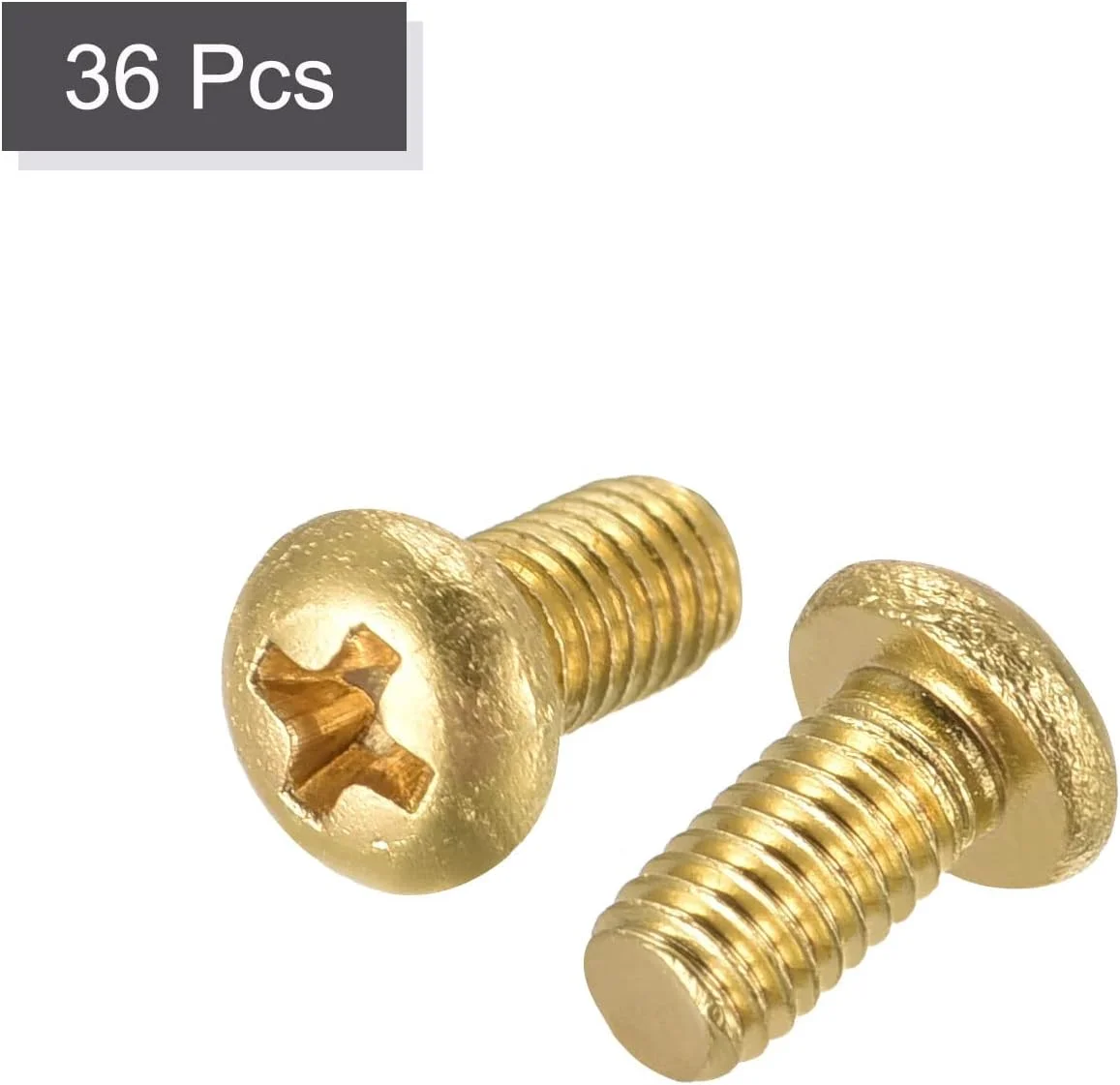 پیچهای ماشینی برنجی uxcell، پیچهای سر گرد فیلیپس M3x6mm برای مبلمان، تجهیزات اداری، لوازم الکترونیکی 36 عدد پیچهای ماشینی برنجی uxcell، پیچهای سر گرد فیلیپس M3x6mm برای مبلمان، تجهیزات اداری، لوازم الکترونیکی 36 عدد