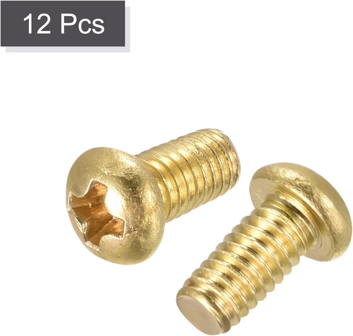 پیچهای ماشینی برنجی uxcell، پیچهای سر گرد فیلیپس M4x8mm برای مبلمان، تجهیزات اداری، الکترونیک 12 عددی پیچهای ماشینی برنجی uxcell، پیچهای سر گرد فیلیپس M4x8mm برای مبلمان، تجهیزات اداری، الکترونیک 12 عددی