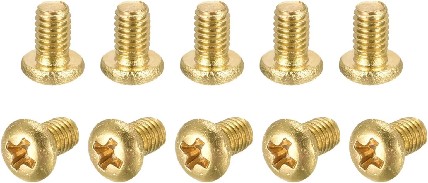 پیچ ​​ماشینی برنجی یوکسل، پیچ ​​و مهره های سر گرد فیلیپس M3x5mm برای مبلمان، تجهیزات اداری، الکترونیک 100 عدد