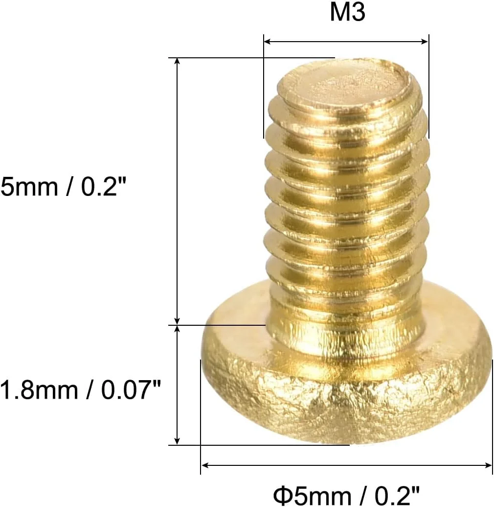پیچ ماشینی برنجی یوکسل، پیچ و مهره های سر گرد فیلیپس M3x5mm برای مبلمان، تجهیزات اداری، الکترونیک 100 عدد پیچ ماشینی برنجی یوکسل، پیچ و مهره های سر گرد فیلیپس M3x5mm برای مبلمان، تجهیزات اداری، الکترونیک 100 عدد