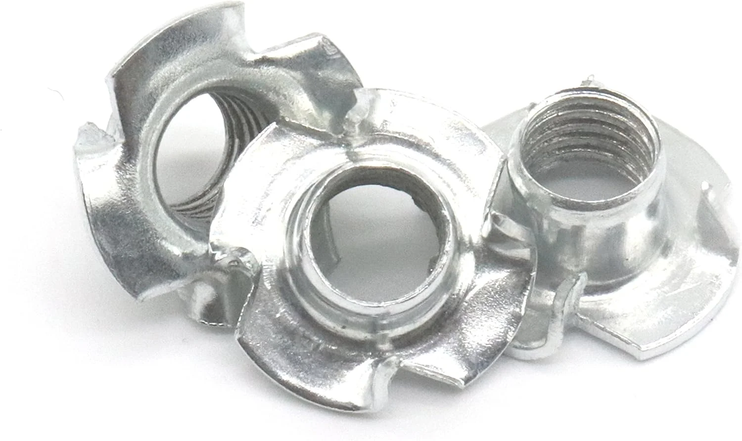 مهره تی M6 x 8mm binifiMux با روکش روی و 4 شاخه، مناسب برای مبلمان چوبی، بسته 25 عددی