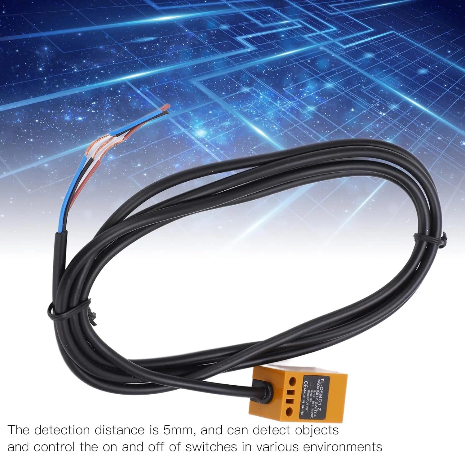 سنسور مجاورتی HOKVJ، فاصله تشخیص 5 میلی متر DC 10-30V 3 سیم NPN، مناسب برای تجهیزات الکترونیکی صنعتی