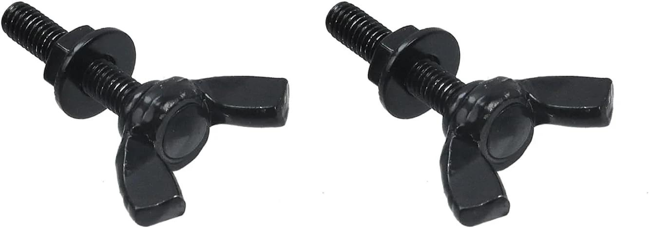 پاستلا 10 عدد پیچ پروانه ای M4 0.8x20mm استیل ضد زنگ 304 با 10 عدد مهره و 10 عدد صفحه فولادی گرد، پیچ های دستی انگشتی پروانه ای برای تجهیزات الکترونیکی (M4، مشکی)
