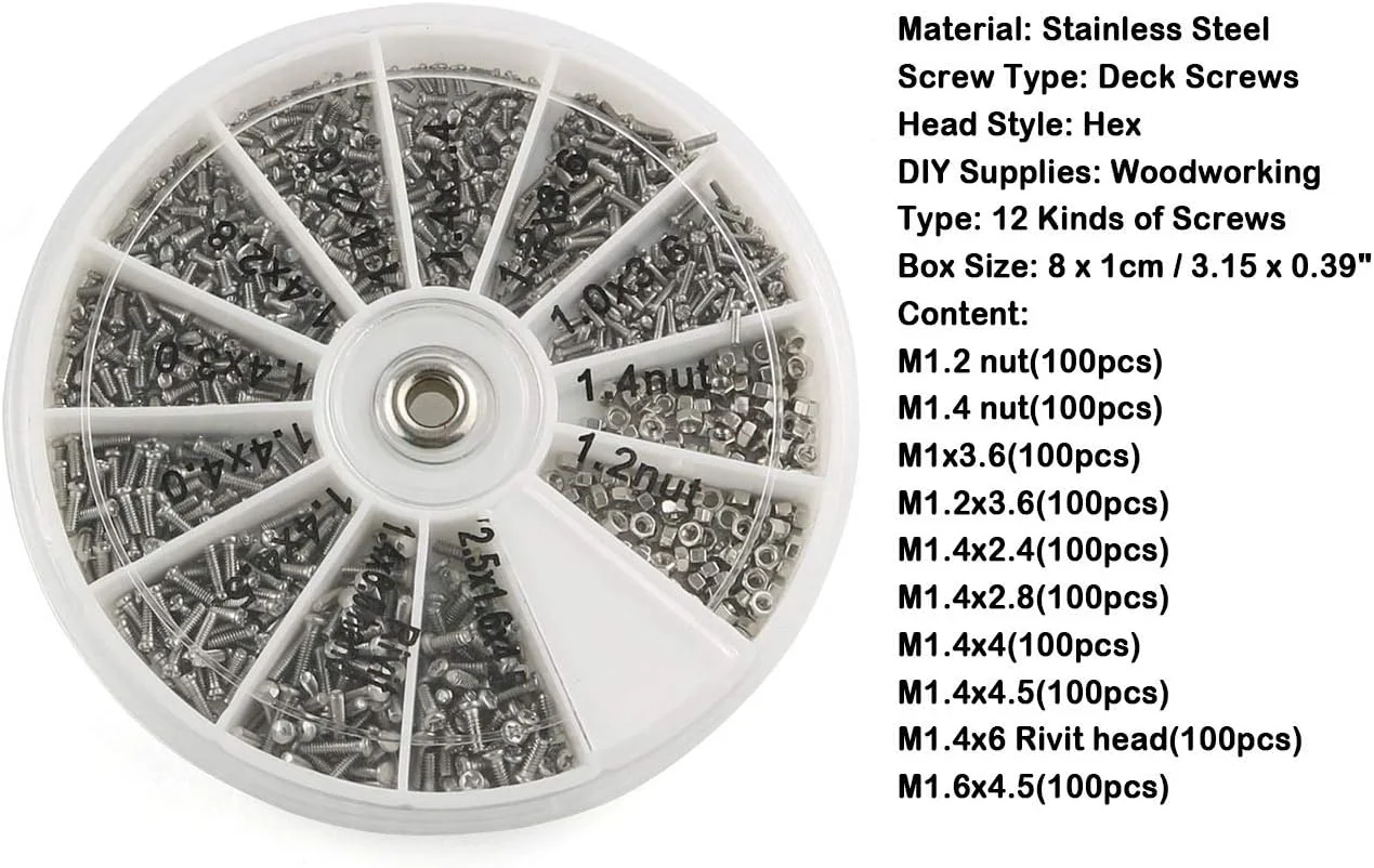 مجموعه 600 عددی پیچ و مهره های مینی الکترونیکی E-outstanding M1 M1.2 M1.4 M2.5 به همراه جعبه ابزار تعمیرات 12 نوع سخت افزار با پیچ گوشتی برای محصولات الکترونیکی مجموعه 600 عددی پیچ و مهره های مینی الکترونیکی E-outstanding M1 M1.2 M1.4 M2.5 به همراه جعبه ابزار تعمیرات 12 نوع سخت افزار با پیچ گوشتی برای محصولات الکترونیکی