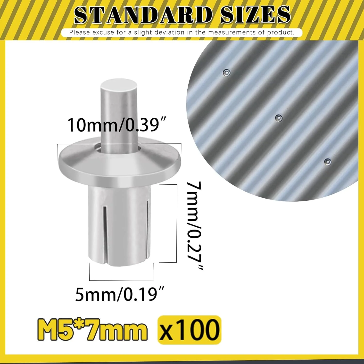 ماردات 100 عدد پرچ هسته آلومینیومی M5 x 7mm با سر گرد، پرچ های نیم گرد چکش خور، پرچ های آلومینیومی انبساطی ضربه ای برای تجهیزات الکترونیکی خانگی ماردات 100 عدد پرچ هسته آلومینیومی M5 x 7mm با سر گرد، پرچ های نیم گرد چکش خور، پرچ های آلومینیومی انبساطی ضربه ای برای تجهیزات الکترونیکی خانگی