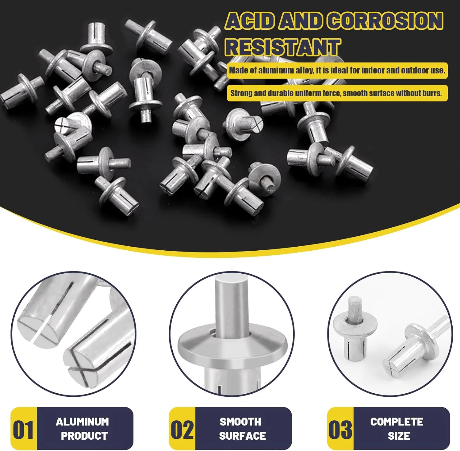 ماردات 100 عدد پرچ هسته آلومینیومی M5 x 7mm با سر گرد، پرچ های نیم گرد چکش خور، پرچ های آلومینیومی انبساطی ضربه ای برای تجهیزات الکترونیکی خانگی ماردات 100 عدد پرچ هسته آلومینیومی M5 x 7mm با سر گرد، پرچ های نیم گرد چکش خور، پرچ های آلومینیومی انبساطی ضربه ای برای تجهیزات الکترونیکی خانگی