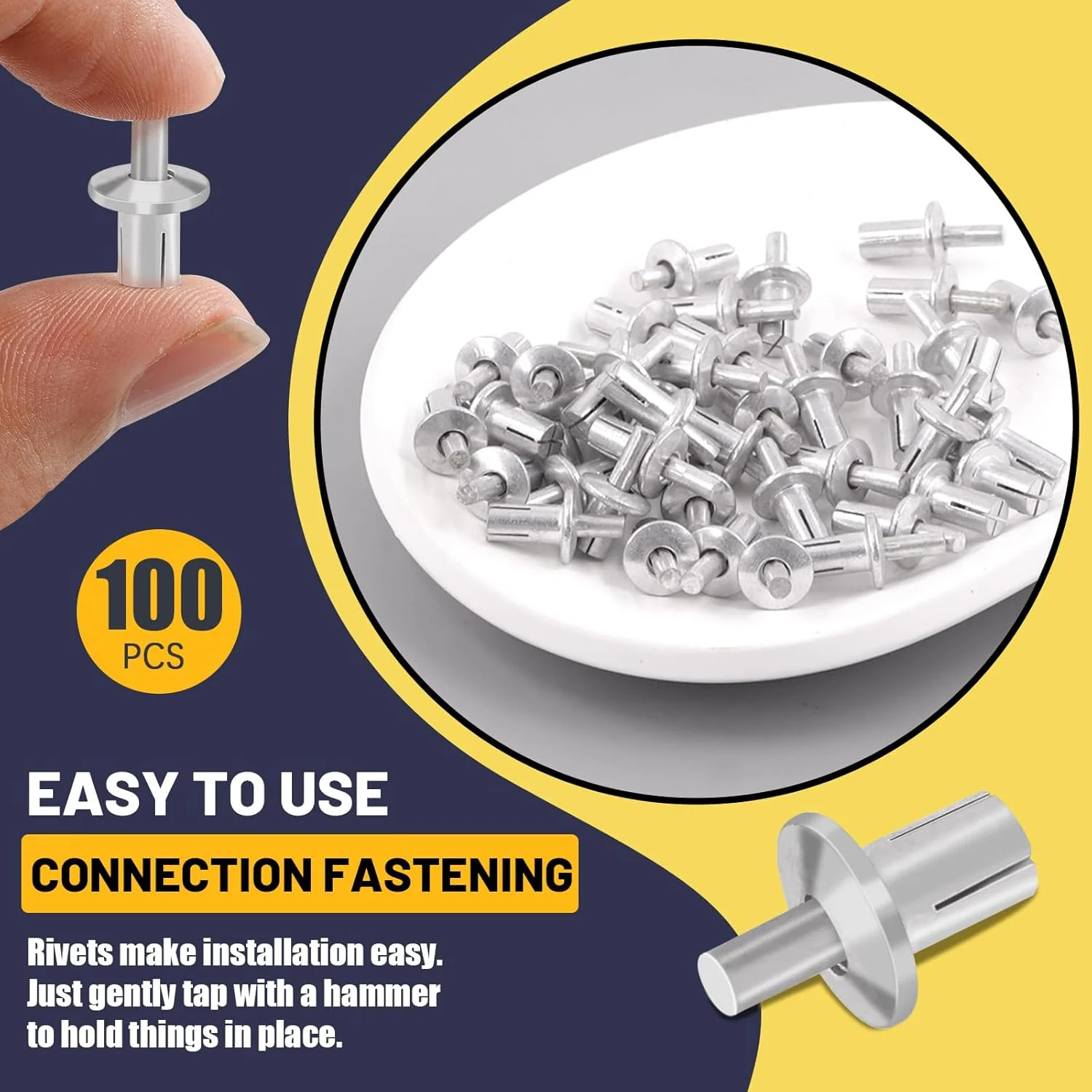 ماردات 100 عدد پرچ هسته آلومینیومی M5 x 7mm با سر گرد، پرچ های نیم گرد چکش خور، پرچ های آلومینیومی انبساطی ضربه ای برای تجهیزات الکترونیکی خانگی ماردات 100 عدد پرچ هسته آلومینیومی M5 x 7mm با سر گرد، پرچ های نیم گرد چکش خور، پرچ های آلومینیومی انبساطی ضربه ای برای تجهیزات الکترونیکی خانگی