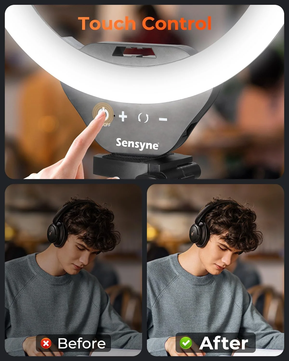 رینگ لایت 10 اینچی Sensyne با پایه سه پایه قابل افزایش 50 اینچی، چراغ های دایره ای LED با نگهدارنده تلفن برای پخش زنده/آرایش/فیلم یوتیوب/TikTok، سازگار با همه تلفن ها رینگ لایت 10 اینچی Sensyne با پایه سه پایه قابل افزایش 50 اینچی، چراغ های دایره ای LED با نگهدارنده تلفن برای پخش زنده/آرایش/فیلم یوتیوب/TikTok، سازگار با همه تلفن ها