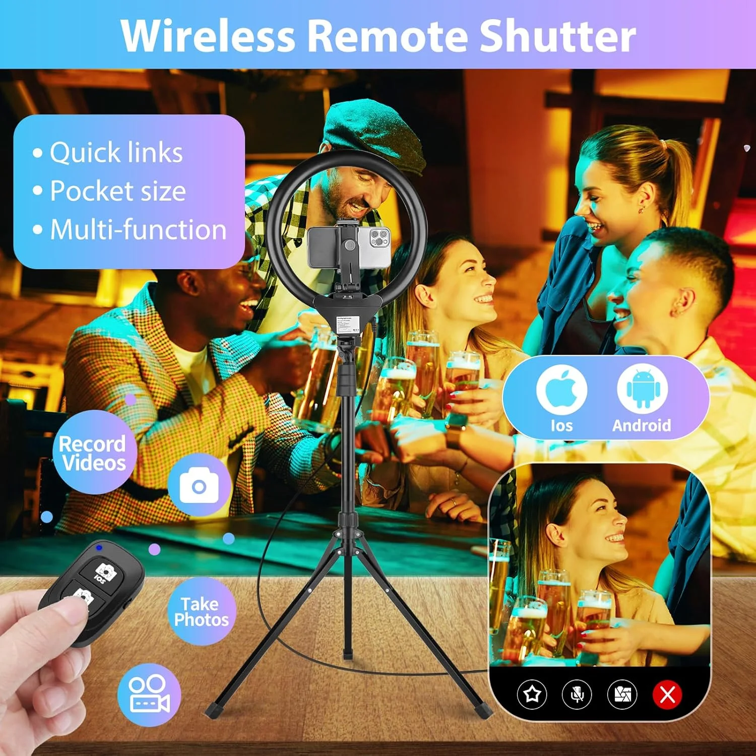 حلقه نور سلفی 14 اینچی Sensyne با پایه سه پایه 62 اینچی و نگهدارنده تلفن، حلقه نور LED سلفی برای پخش زنده/ضبط/عکاسی/یوتیوب/TikTok حلقه نور سلفی 14 اینچی Sensyne با پایه سه پایه 62 اینچی و نگهدارنده تلفن، حلقه نور LED سلفی برای پخش زنده/ضبط/عکاسی/یوتیوب/TikTok