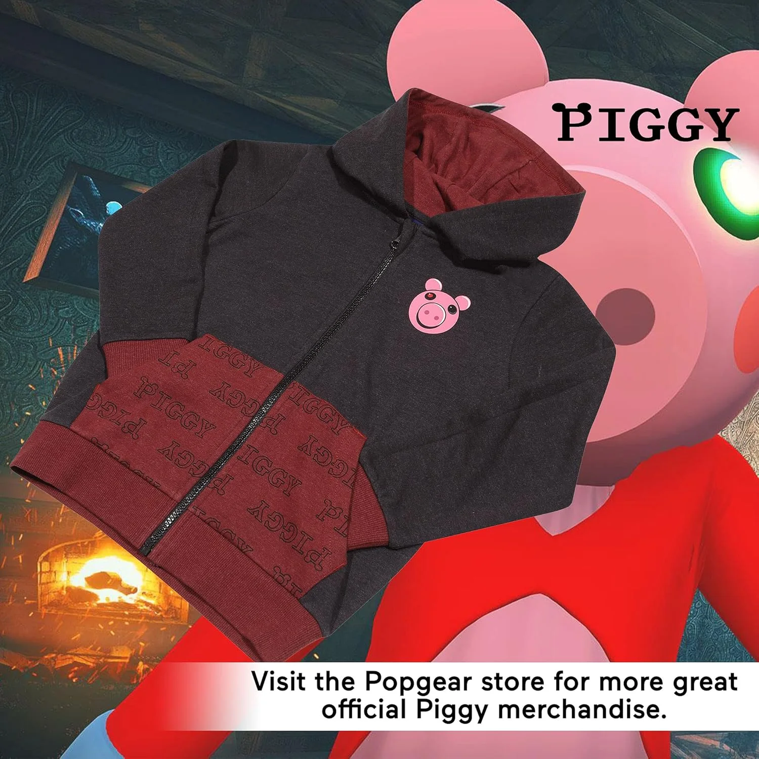 هودی زیپ دار پسرانه Popgear طرح Piggy Face، زرشکی / مشکی، هودی های فشن هودی زیپ دار پسرانه Popgear طرح Piggy Face، زرشکی / مشکی، هودی های فشن