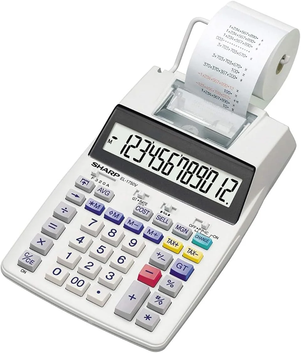 ماشین حساب چاپگر شارپ SH-EL1750V، مشکی/قرمز