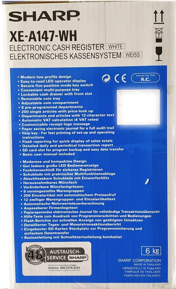 دستگاه صندوق فروشگاهی شارپ مدل XE-A147-WH