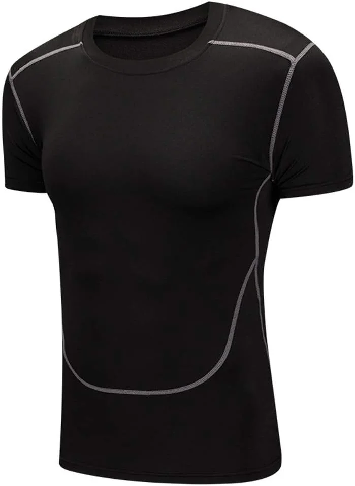 تی شرت آستین کوتاه مردانه XGWML، پارچه کشی ترکیبی از الیاف شیمیایی، تی شرت ورزشی فوق سبک و سریع خشک شونده، لباس ورزشی با فناوری ضد بو (A7,XL)