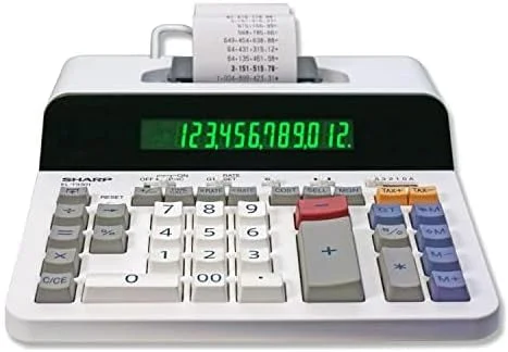 ماشین حساب چاپگر شارپ، ماشین جمع کن 12 رقمی با گزینه چاپ 10 رقمی بسیار بزرگ، 8.0 LPS، چاپ حرارتی بدون نیاز به جوهر (ELT3301)