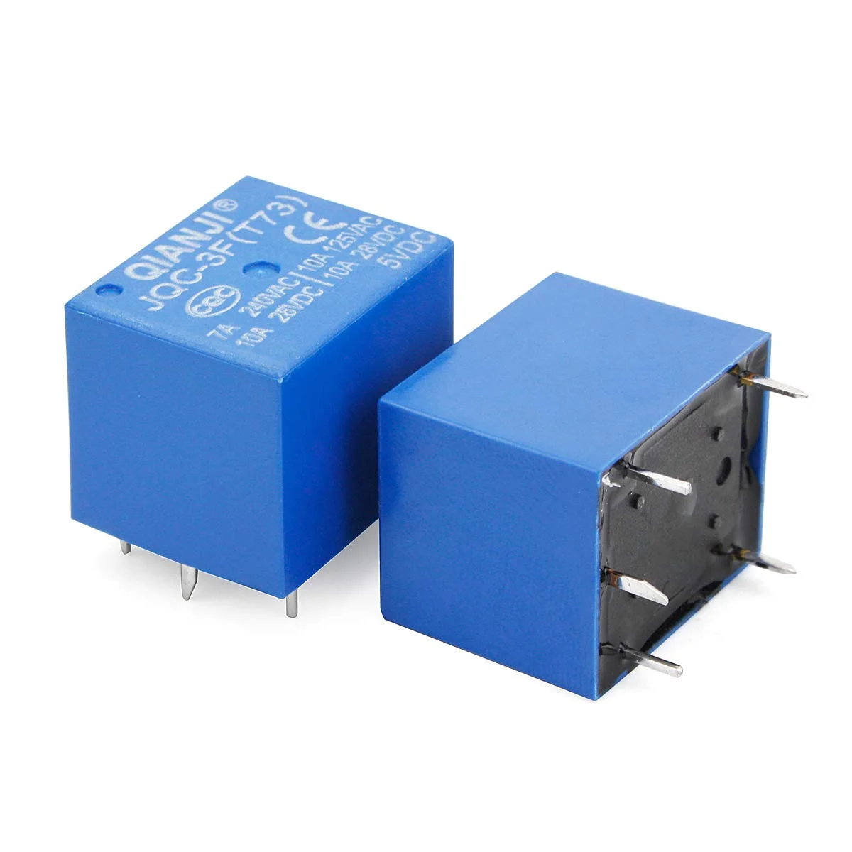 رله قدرت مینیاتوری Electrical Buddy JQC 3F 73T DC 5V Coil 5 Pins SPST نوع PCB، بسته 10 عددی