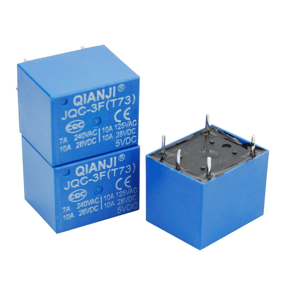 رله قدرت مینیاتوری Electrical Buddy JQC 3F 73T DC 5V Coil 5 Pins SPST نوع PCB، بسته 10 عددی