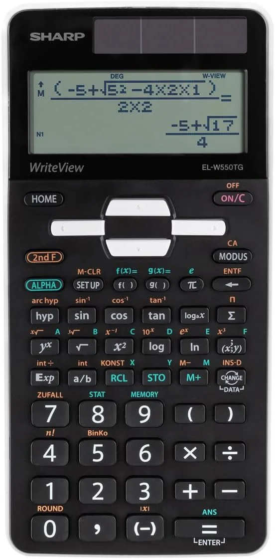 ماشین حساب علمی شارپ EL-W550TG (ورودی D.A.L، خورشیدی، WriteView) مشکی