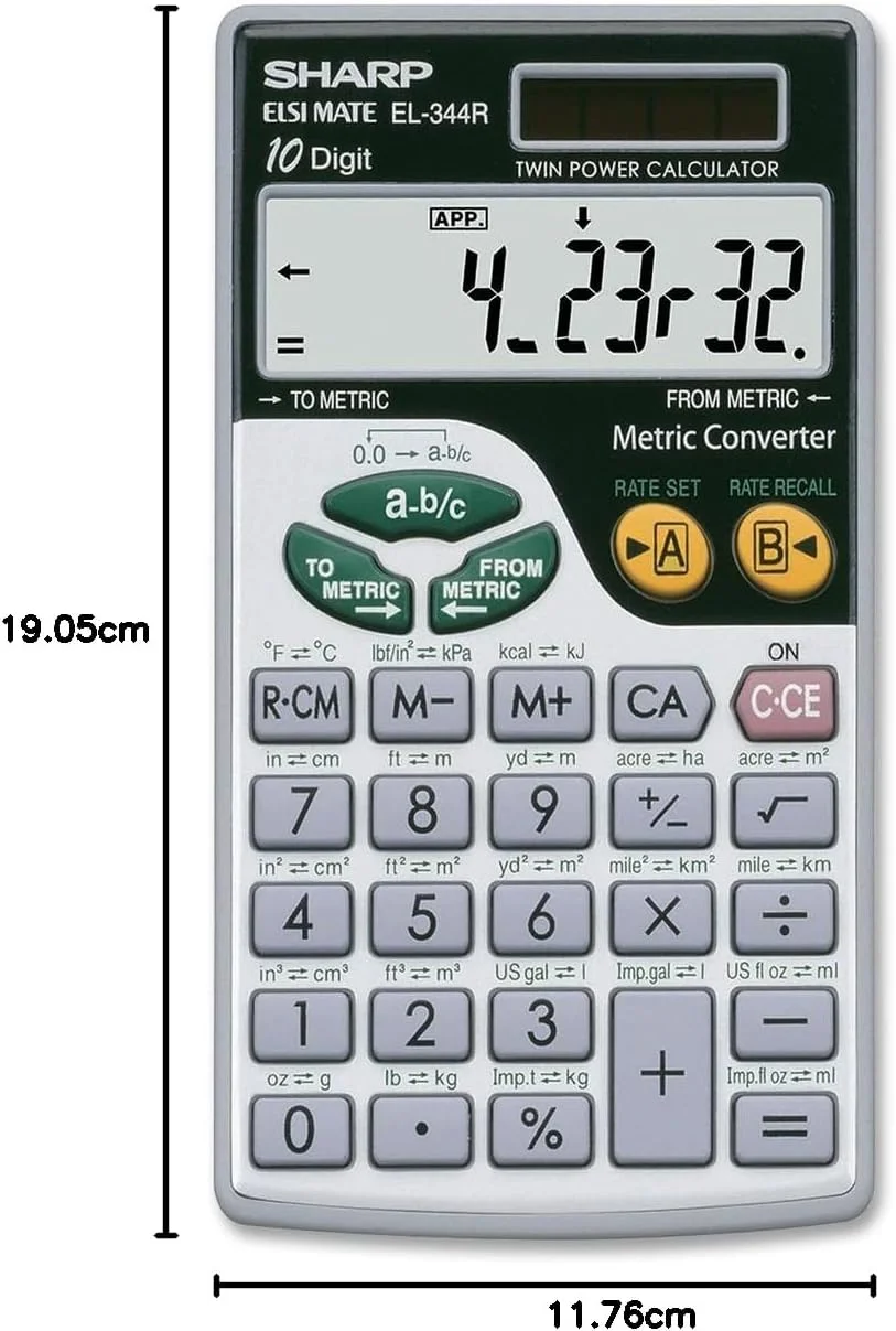ماشین حساب 10 رقمی شارپ EL344RB با نقطه گذاری، مبدل متریک، صفحه نمایش LCD با انرژی خورشیدی، ماشین حساب جیبی کوچک برای دانشجویان و متخصصان ماشین حساب 10 رقمی شارپ EL344RB با نقطه گذاری، مبدل متریک، صفحه نمایش LCD با انرژی خورشیدی، ماشین حساب جیبی کوچک برای دانشجویان و متخصصان