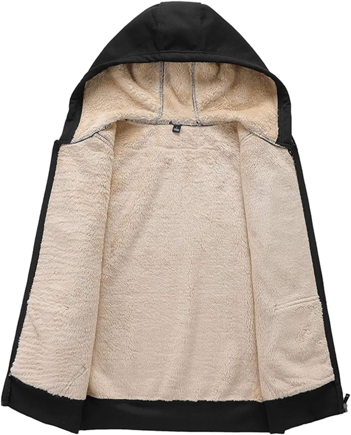 ست گرمکن مردانه کلاه دار پشمی زمستانی ضخیم، لباس ورزشی گرم، هودی زیپ دار + شلوار، ست دو تکه جاگر