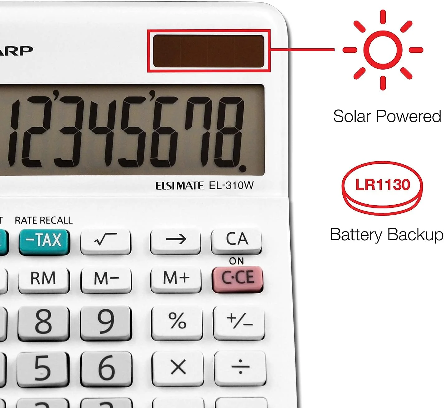 ماشین حساب رومیزی کوچک شارپ مدل EL310WB EL-310WB با LCD هشت رقمی ماشین حساب رومیزی کوچک شارپ مدل EL310WB EL-310WB با LCD هشت رقمی
