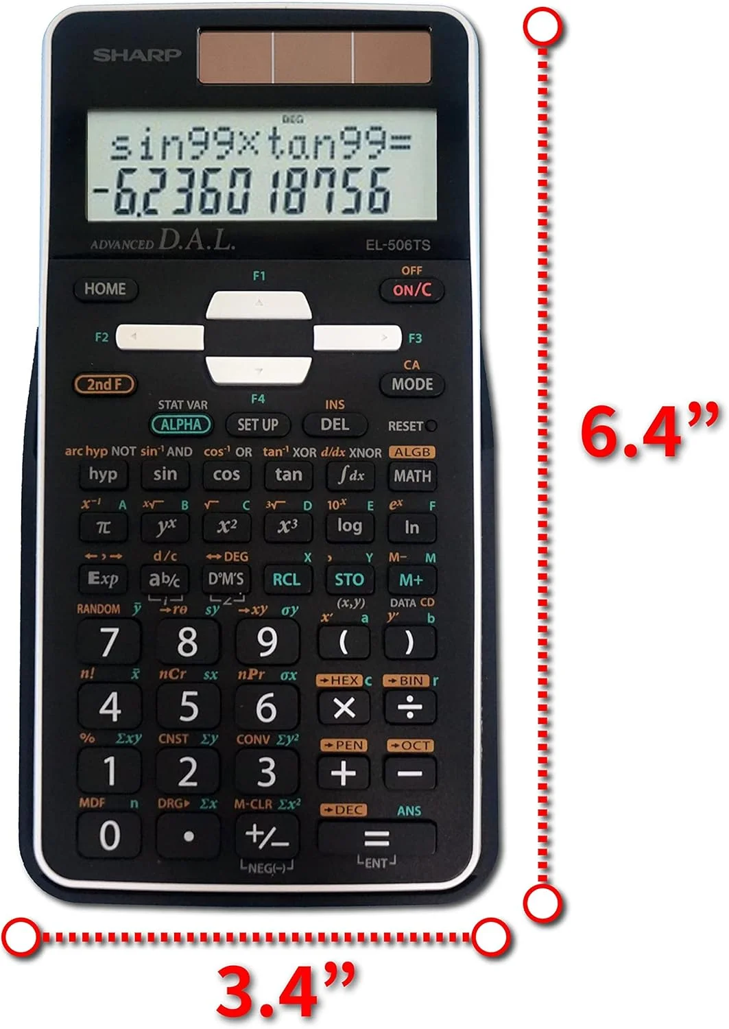 ماشین حساب مهندسی/علمی 12 رقمی شارپ مدل EL-506TSBBW با روکش محافظ سخت، نمایشگر LCD با باتری و انرژی خورشیدی، مناسب برای دانشجویان و متخصصان، مشکی ماشین حساب مهندسی/علمی 12 رقمی شارپ مدل EL-506TSBBW با روکش محافظ سخت، نمایشگر LCD با باتری و انرژی خورشیدی، مناسب برای دانشجویان و متخصصان، مشکی