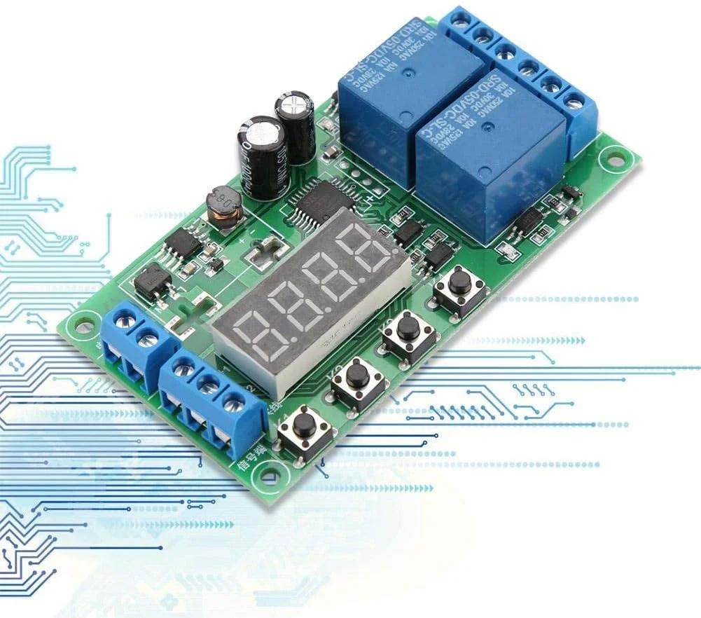 ماژول رله تاخیر FURLOU DC 7-30V مدل YF-7، رله تایمر ماژول زمان تاخیر، رله کنترل سوئیچ زمان رله دو کاناله برای لوازم برقی خانگی، تجهیزات کارخانه