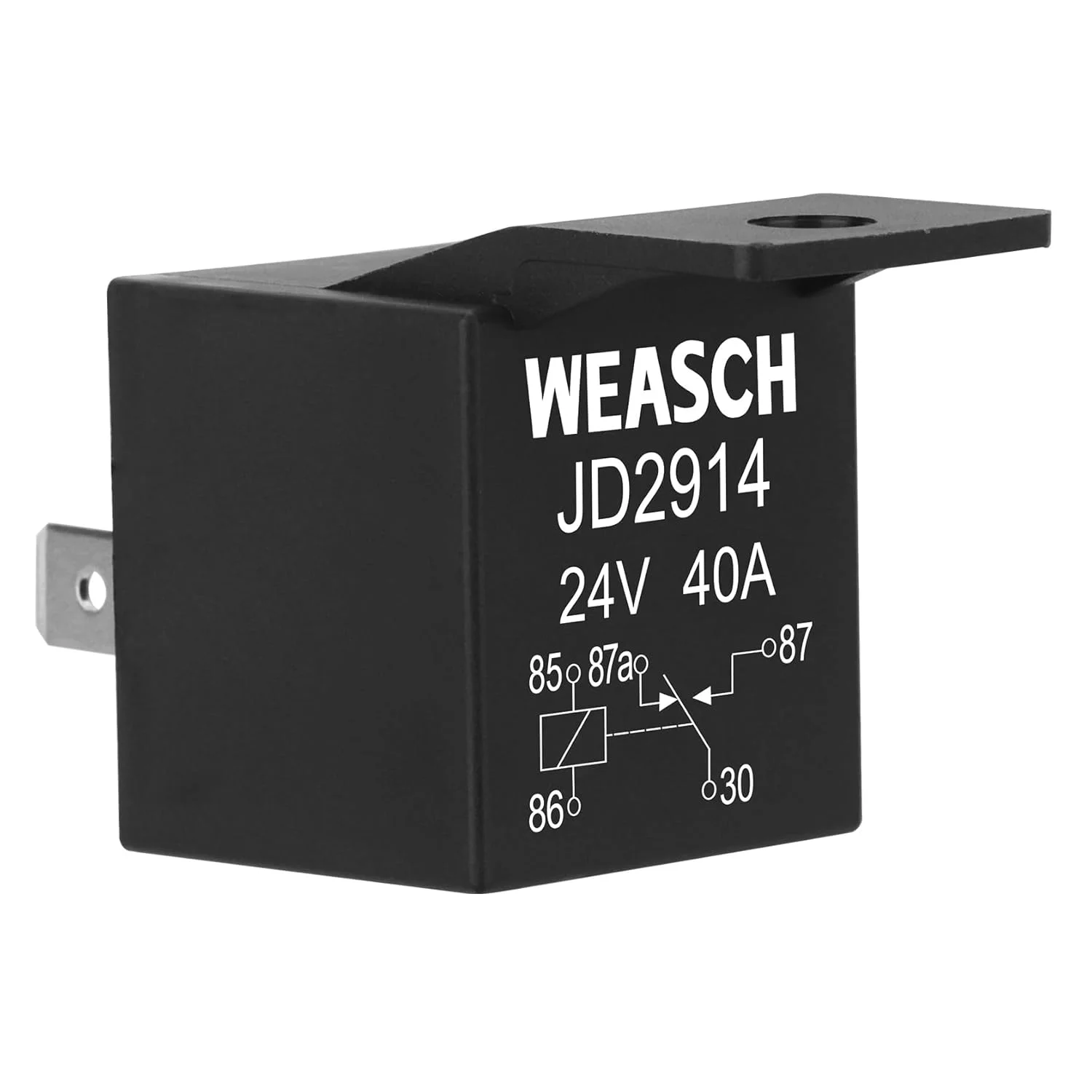 رله خودرو Weasch مدل JD2914، بسته 6 عددی، 24 ولت 40 آمپر، 5 پین SPDT، سوئیچ ها و استارترهای خودرو، رله ضد آب برای قایق تراکتور کامیون موتور سیکلت (پشتی پلاستیکی، 6)