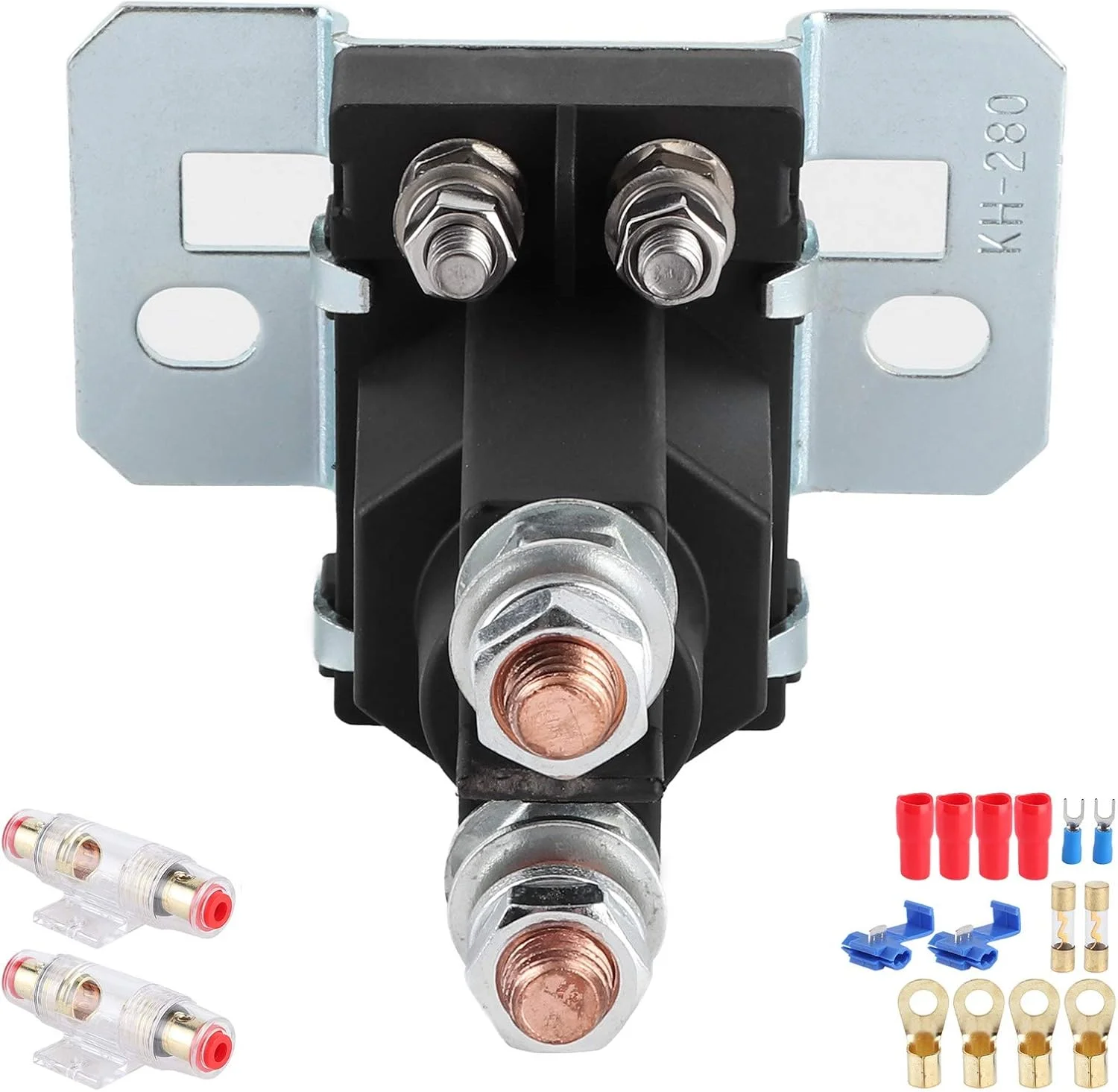 رله DC سوراندی 12 ولت / 500 آمپر با نگهدارنده فیوز 100 آمپر، جداکننده باتری دوگانه، سوئیچ کنترل روشن/خاموش جداکننده باتری دوبل برای خودرو، RV، قایق تفریحی رله DC سوراندی 12 ولت / 500 آمپر با نگهدارنده فیوز 100 آمپر، جداکننده باتری دوگانه، سوئیچ کنترل روشن/خاموش جداکننده باتری دوبل برای خودرو، RV، قایق تفریحی
