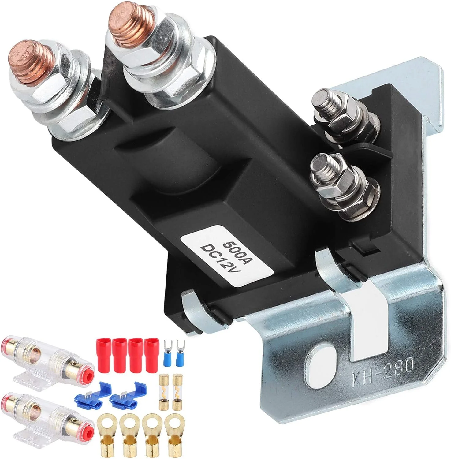 رله DC سوراندی 12 ولت / 500 آمپر با نگهدارنده فیوز 100 آمپر، جداکننده باتری دوگانه، سوئیچ کنترل روشن/خاموش جداکننده باتری دوبل برای خودرو، RV، قایق تفریحی رله DC سوراندی 12 ولت / 500 آمپر با نگهدارنده فیوز 100 آمپر، جداکننده باتری دوگانه، سوئیچ کنترل روشن/خاموش جداکننده باتری دوبل برای خودرو، RV، قایق تفریحی