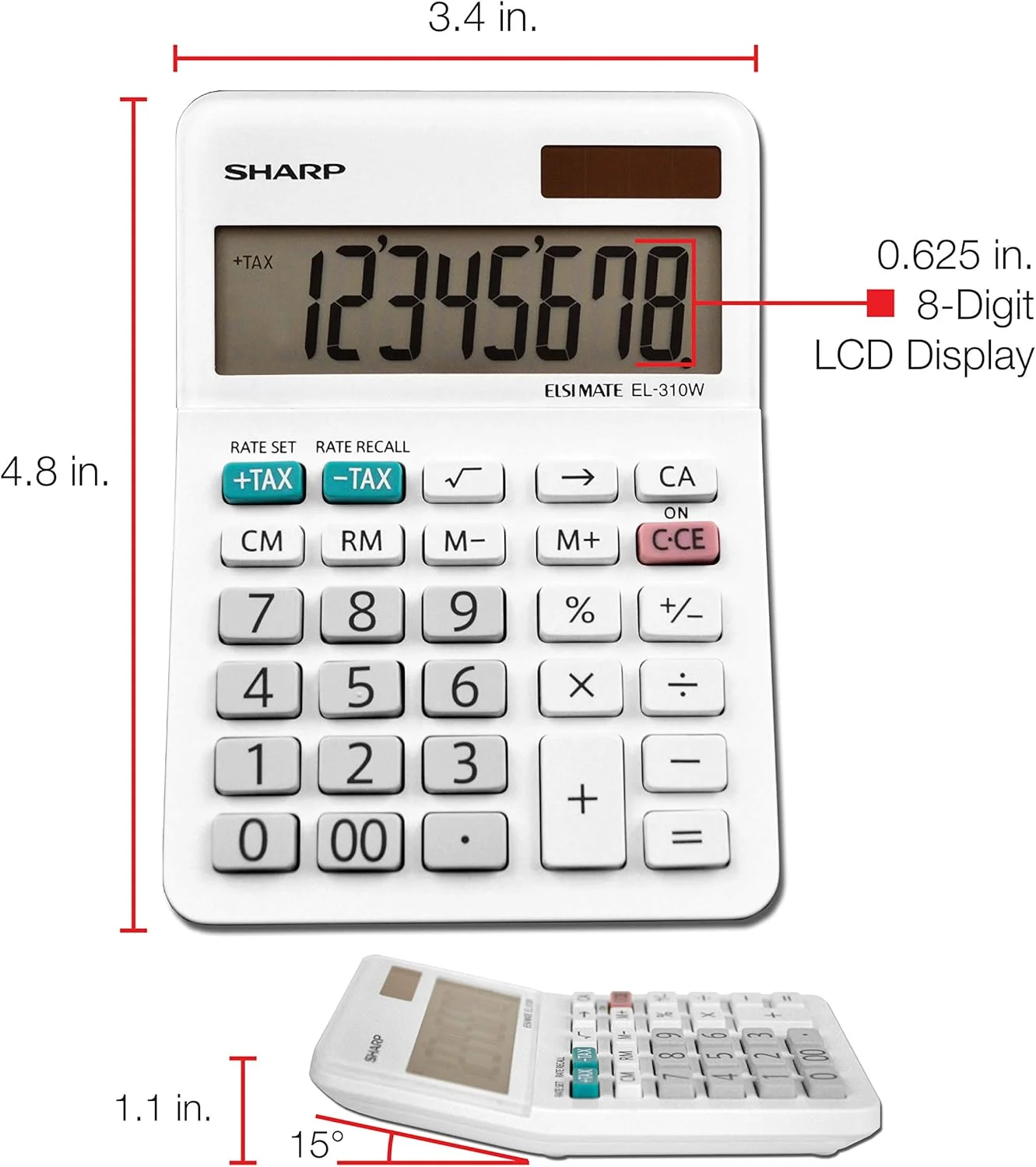 ماشین حساب شارپ EL-310WB، سفید، 3.125، 3.38 x 4.75 x 1.0 اینچ ماشین حساب شارپ EL-310WB، سفید، 3.125، 3.38 x 4.75 x 1.0 اینچ
