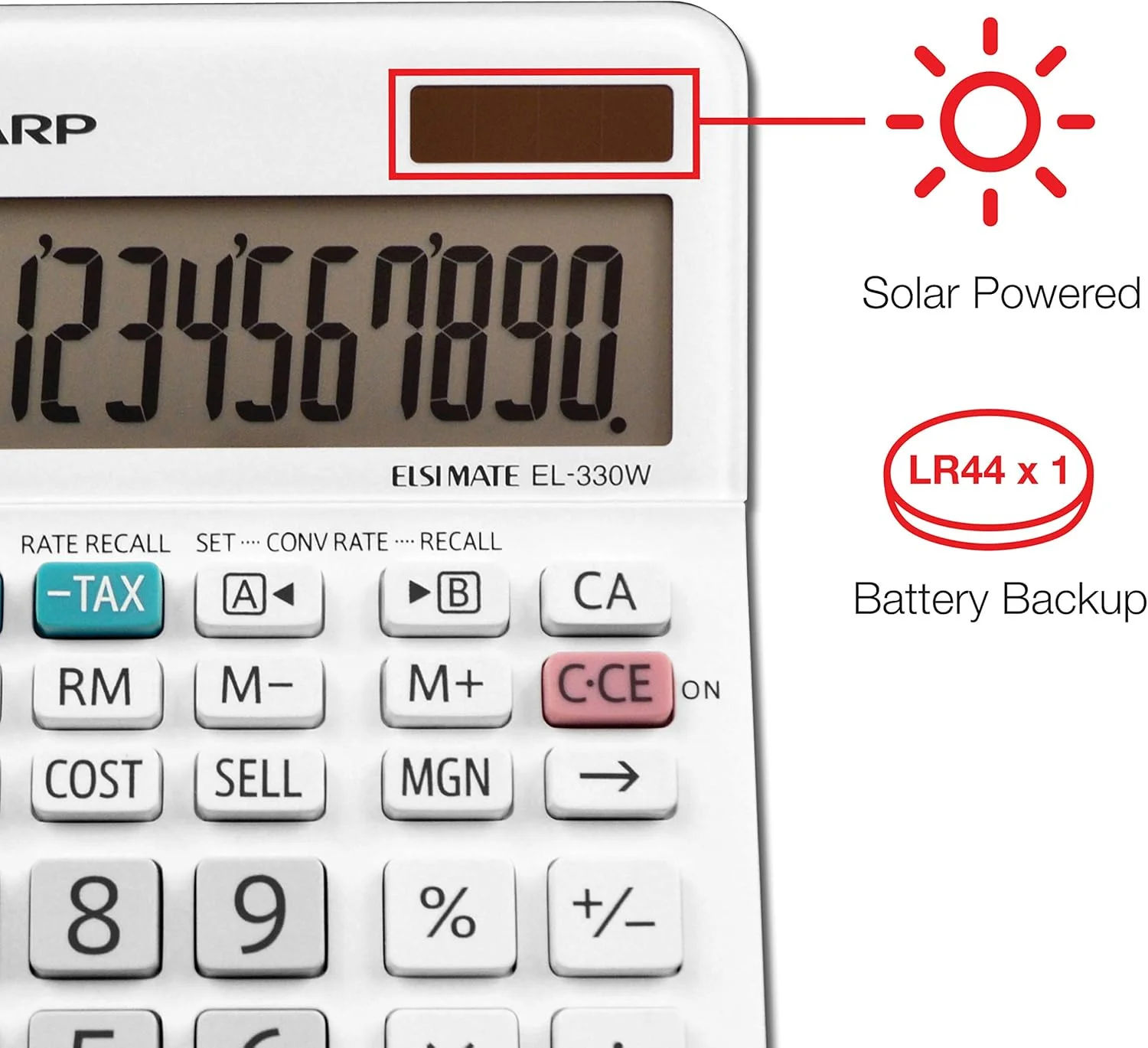 ماشین حساب رومیزی شارپ EL-330WB با عملکرد استاندارد، صفحه نمایش بزرگ، مناسب برای خانه و محل کار، دو منبع تغذیه، خورشیدی و باتری ماشین حساب رومیزی شارپ EL-330WB با عملکرد استاندارد، صفحه نمایش بزرگ، مناسب برای خانه و محل کار، دو منبع تغذیه، خورشیدی و باتری