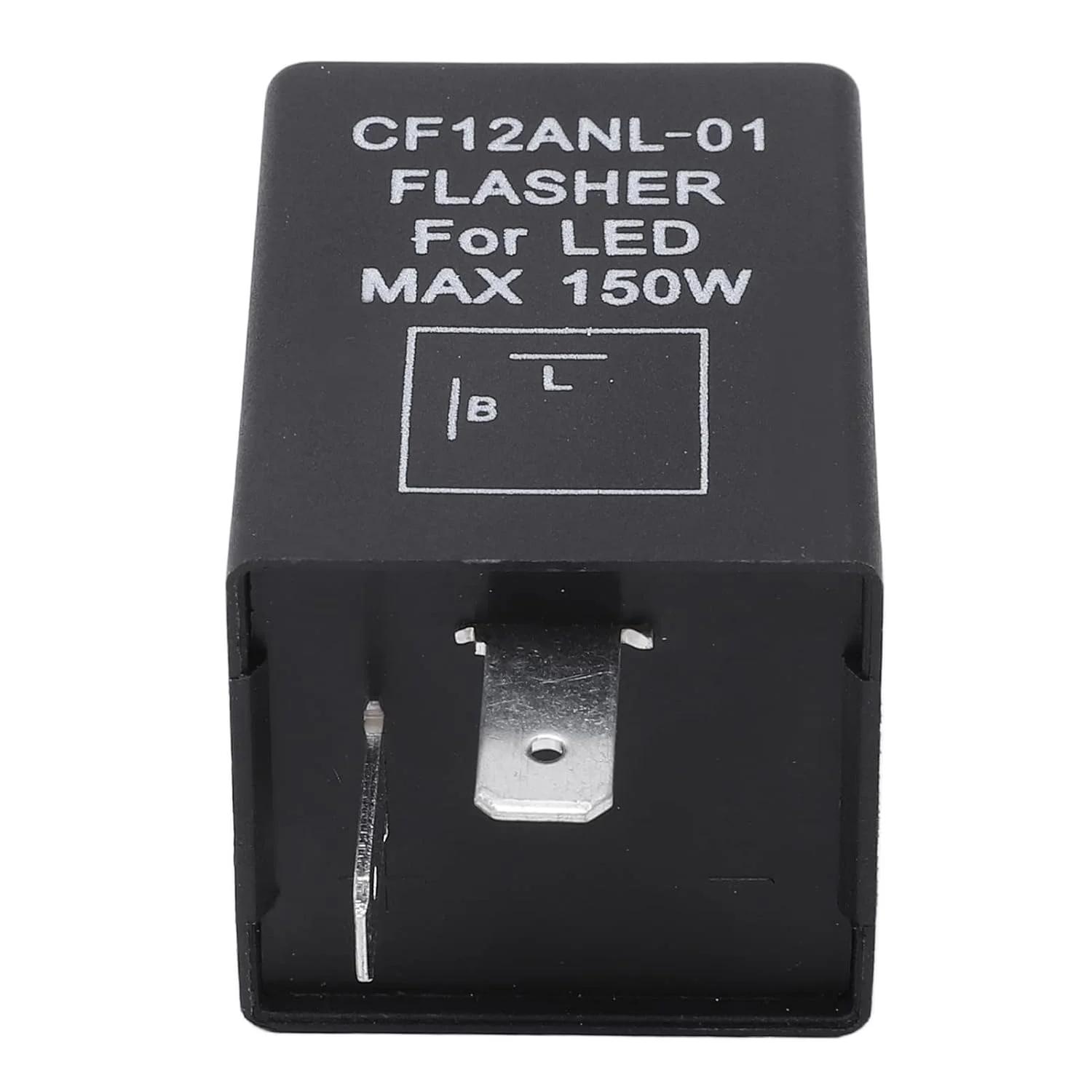 رله فلاشر LED مدل NDNCZDHC CF12، 10 آمپر 12 ولت، رله فلاشر راهنما 0.1 وات تا 150 وات، رله فلاشر 2 پین قدرتمند و قابل حمل برای خودروها، موتورسیکلت ها، وسایل نقلیه الکتریکی