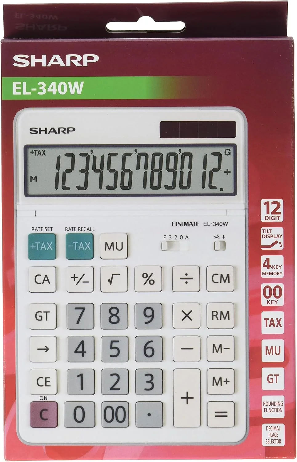 ماشین حساب رومیزی شارپ مدل EL-340W با باتری خورشیدی و صفحه نمایش متحرک - سفید ماشین حساب رومیزی شارپ مدل EL-340W با باتری خورشیدی و صفحه نمایش متحرک - سفید