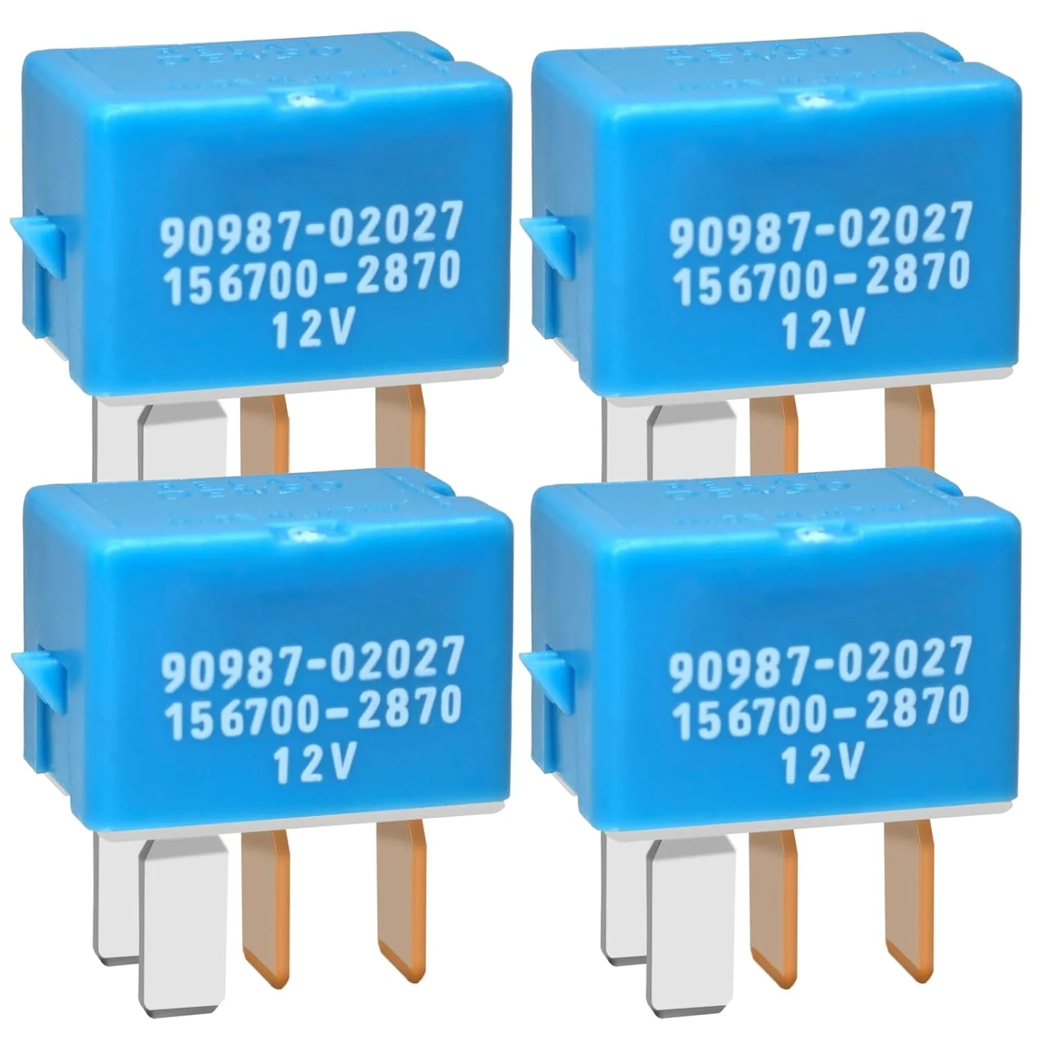 رله 90987-02027 (مجموعه 4 عددی)، رله AC 4 پین برای سیستم های الکتریکی خودرو - جایگزین 90080-87026 90987-02028 برای خودروهای تویوتا لکسوس و کمری مدل 1997-2014