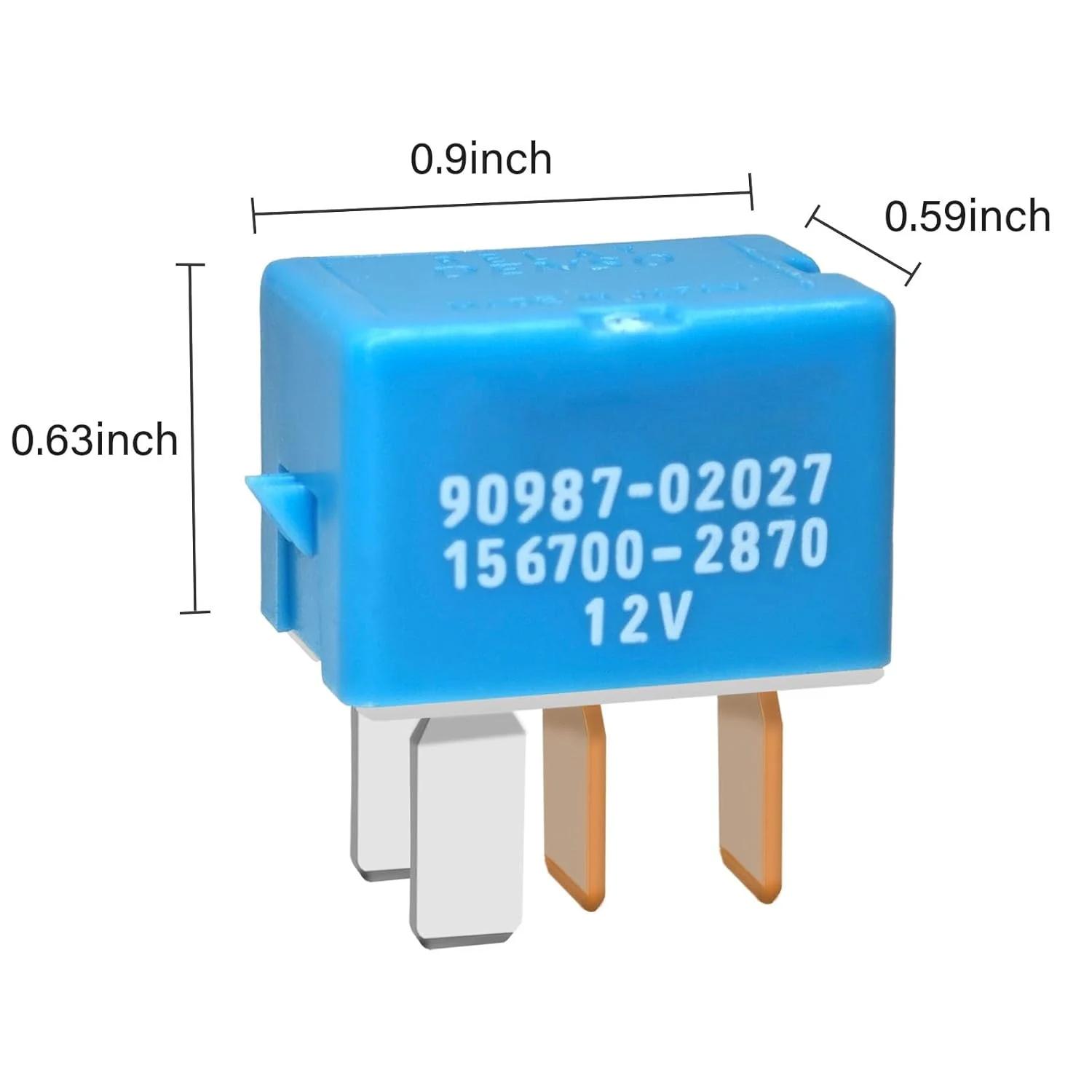 رله 90987-02027 (مجموعه 4 عددی)، رله AC 4 پین برای سیستم های الکتریکی خودرو - جایگزین 90080-87026 90987-02028 برای خودروهای تویوتا لکسوس و کمری مدل 1997-2014