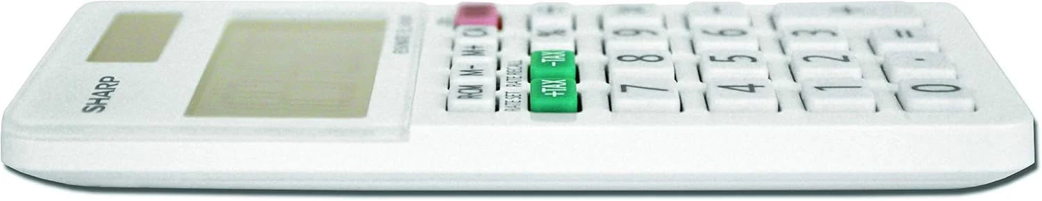 ماشین حساب تجاری شارپ مدل EL-244WB، سفید، 2.125، 2.38 x 4.06 x 0.31 اینچ