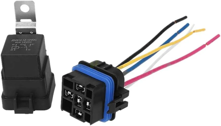 LZFuiop رله خودرویی ضد آب یکپارچه الکتریکی DC/12V 40A رله اتوماتیک و سوکت 5 پین