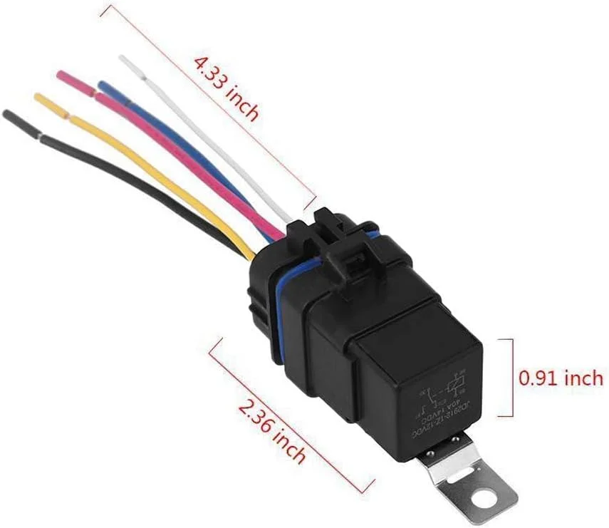 LZFuiop رله خودرویی ضد آب یکپارچه الکتریکی DC/12V 40A رله اتوماتیک و سوکت 5 پین