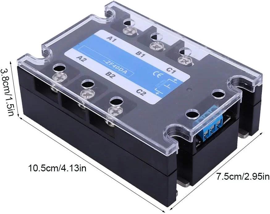 رله حالت جامد NDNCZDHC ZF40Da، رله DC AC SSR تجهیزات کنترل توزیع الکتریکی با جعبه شفاف برای لوازم الکترونیکی