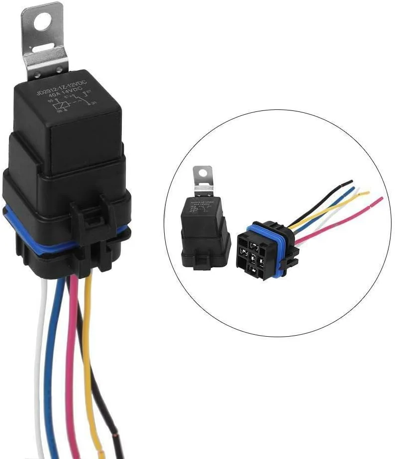 LZFuiop رله خودرویی ضد آب یکپارچه الکتریکی DC/12V 40A رله اتوماتیک و سوکت 5 پین